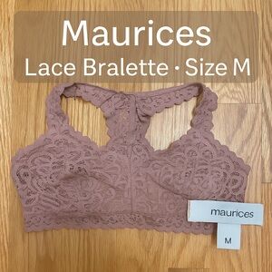 Maurices Mauve Lace Racerback Bralette – Size M